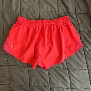 Pink Lululemon hottie hot shorts 2.5 inch inseam